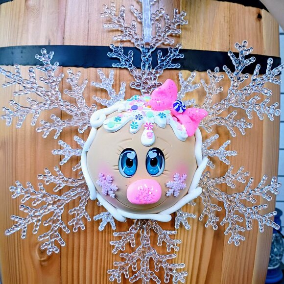 Whimsical Reindeer & Snowflake Gingerbread Ornaments, Foam Clay Christmas Decor - Picture 3 of 7